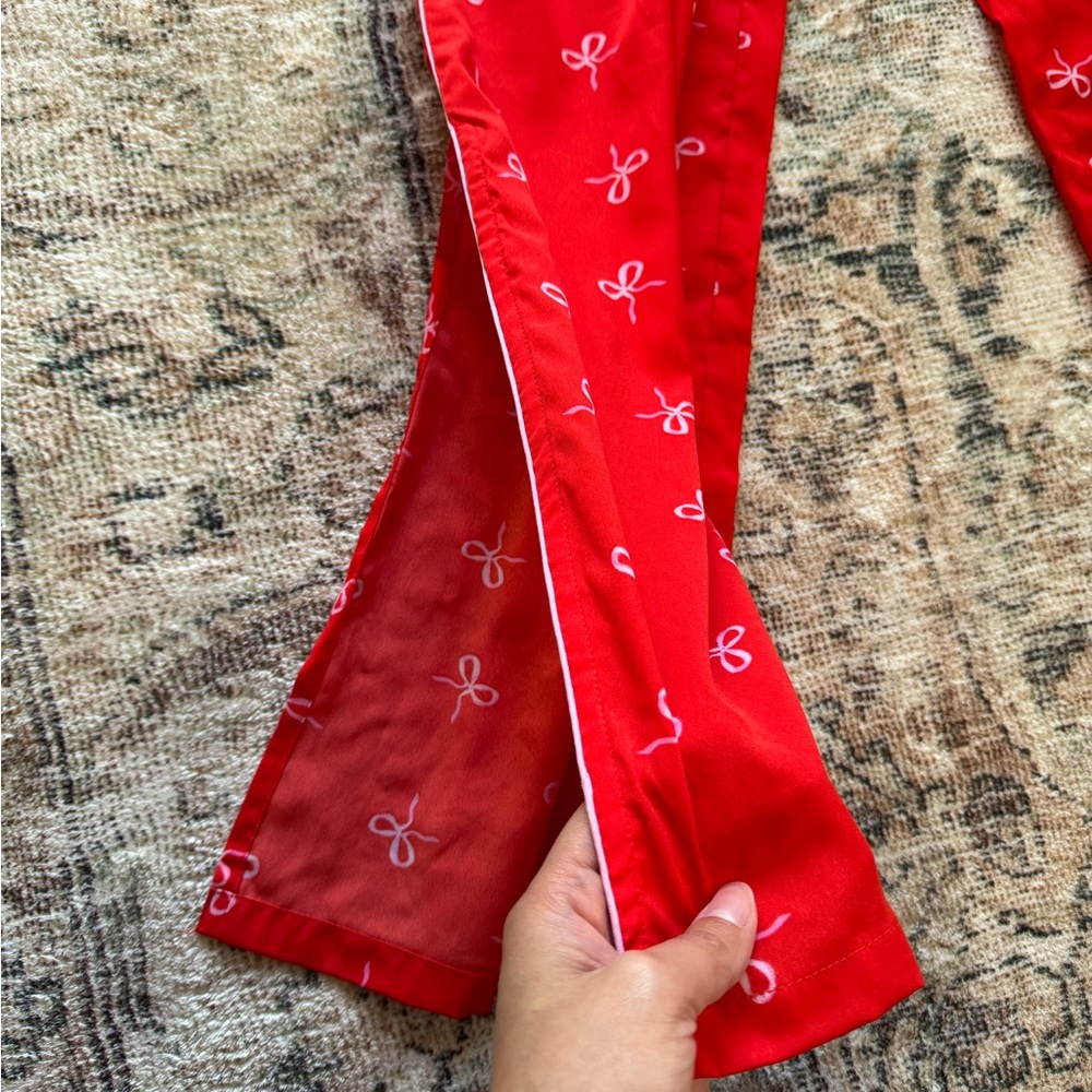 NWT Shabby Chic Christmas valentines red pink bow pajama set S - Picture 4 of 5